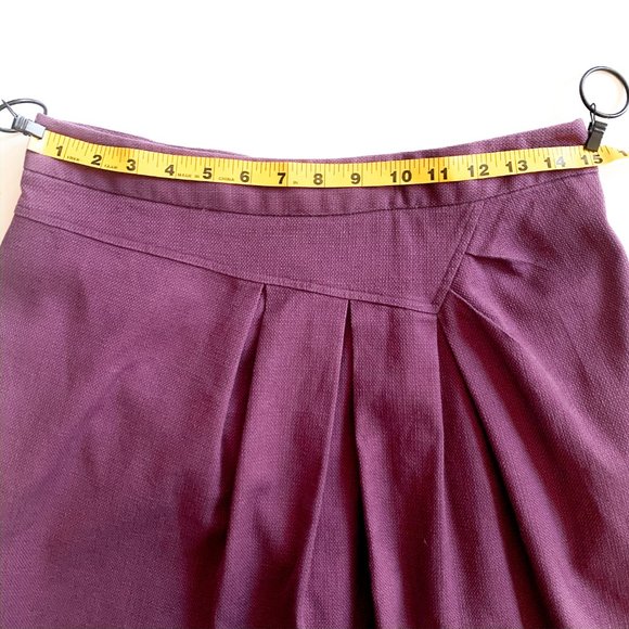 anthropologie plum midi skirt with pockets & back zip 8 - Picture 3 of 6